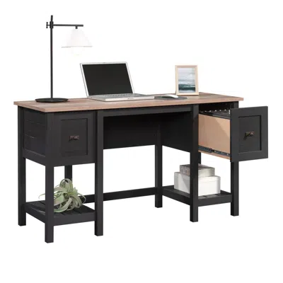 Sauder Cottage Road Desk, Raven Oak Finish In Black