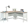 Sauder Cottage Road L Desk, Soft White Finish In Gray