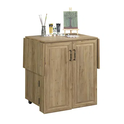 Sauder Craft Works Craft & Hobby Storage, Khaki Pine Finish In Brown