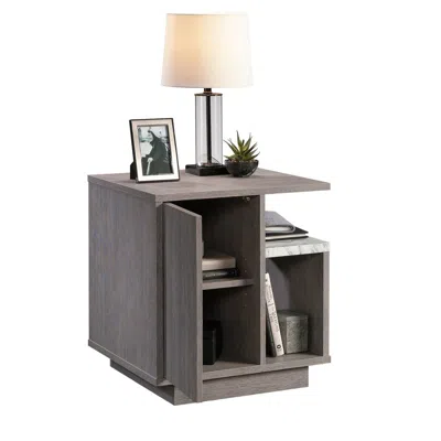 Sauder East Rock Night Stand, Ashen Oak Finish In Brown