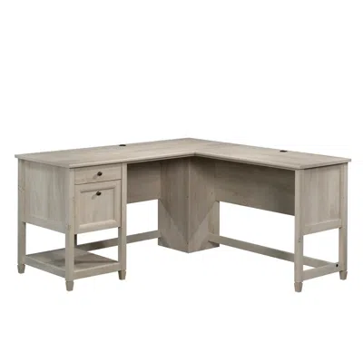 Sauder Edge Water L Desk, Chalked Chestnut Finish In Neutral