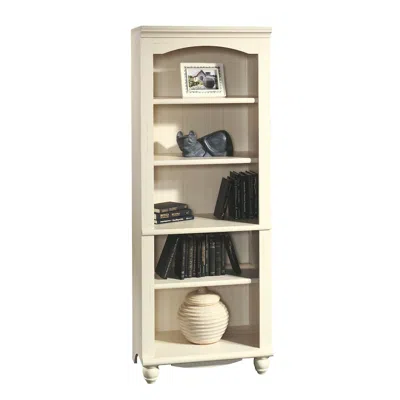 Sauder Harbor View Library, Antiqued White Finish
