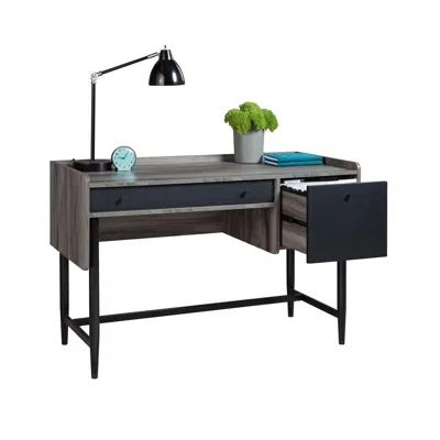 Sauder Harvey Park Desk, Jet Acacia Finish In Black