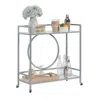 Sauder International Lux Storage Cart, Silver Finish In Gray