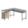 Sauder Market Commons L Desk, Prime Oak Finish In Gray