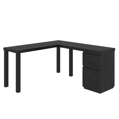 Sauder Northcott L Desk, Bourbon Oak Finish