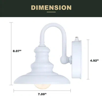 Sauder Outdoor Gooseneck Barn Light Fixture Dusk To Dawn Sensor Wall Mounted Porch Lighting Rust-resistant  In Brown