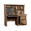 Sauder Palladia Computer Desk With Hutch, Vintage Oak Finish In Brown