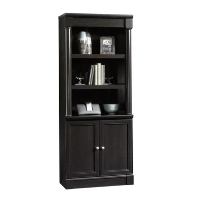 Sauder Palladia Library, Wind Oak Finish In Black
