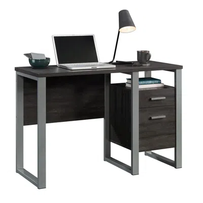 Sauder Rock Glen Desk, Blade Walnut Finish In Black