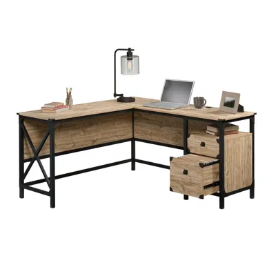 Sauder Steel River L Desk, Milled Mesquite Finish In Brown