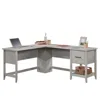 Sauder Summit Station L Desk, Glacier Oak Finish In Gray