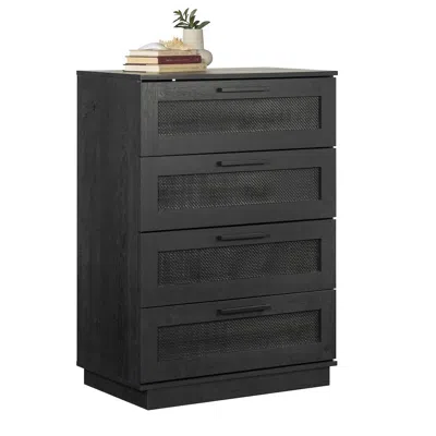 Sauder Tiffin Line Chest, Raven Oak Finish In Black