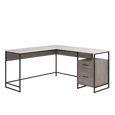 Sauder Tremont Row L Desk, Mystic Oak Finish In Neutral