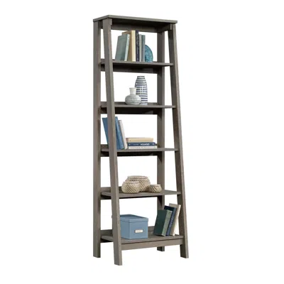 Sauder Trestle Open Shelving, Mystic Oak Finish