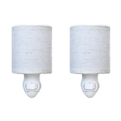 Sauder Vintage Linen Shade Plug-in Night Light, Replaceable Led Bulb With On/off Switch For Indoor Spaces,  In Beige
