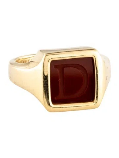 Pre-owned Sauer 18k Jasper Love Letters Signet Ring In Multicolor
