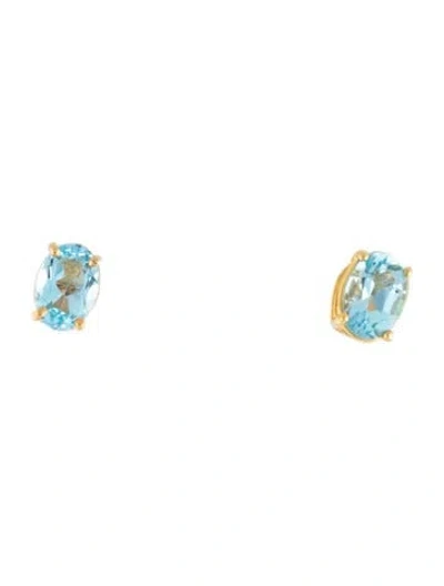 Pre-owned Sauer 18k Topaz Stud Earrings In Multicolor