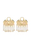 Sauer 18kt Yellow Gold Agni Pearls And Diamonds Earrings In Gold