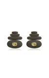 Sauer 18k Yellow Gold Balance Earrings Black