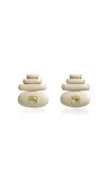 Sauer 18k Yellow Gold Balance Earrings White In Neutral