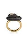Sauer 18k Yellow Gold Balance Ring Black