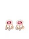 Sauer 18kt Yellow Gold Boto-cor-de-rosa Diamonds And Tourmaline Earrings In Gold