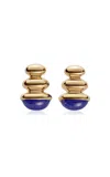 Sauer 18k Yellow Gold Constantin Earrings With Lapis Lazuli In Gold