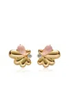 Sauer 18k Yellow Gold Georgia Earrings With Pink Quartz