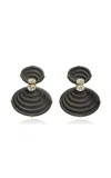 Sauer 18k Yellow Gold Mizu Earrings Black