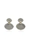 Sauer 18k Yellow Gold Mizu Earrings Grey In Metallic