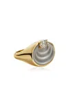 Sauer 18k Yellow Gold Mizu Ring Grey