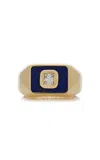 Sauer Frames 18k Yellow Gold Lapis Signet Ring In Gold