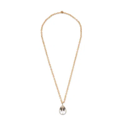 Sauer Mudra Rock Crystal Necklace In Gold