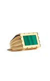 Sauer Suminagash 18k Yellow Gold Malachite Ring In Green