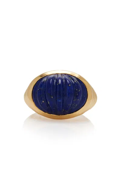 Sauer Yam 18k Yellow Gold Lapis Ring In Blue