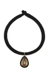 Sauer Yvonne 18k Yellow Gold Quartz; Onyx Necklace In Black