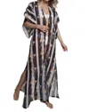Sauipe Amber Maxi Kaftan Beach Cover Up In Black In Black