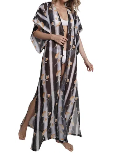 Sauipe Amber Maxi Kaftan Beach Cover Up In Black
