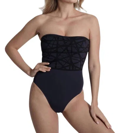 Sauipe Bandeau One Piece Swimsuit In Navy In Blue