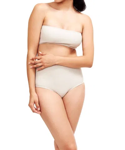 Sauipe Bella High Waisted Bikini Bottom In Platinum In White