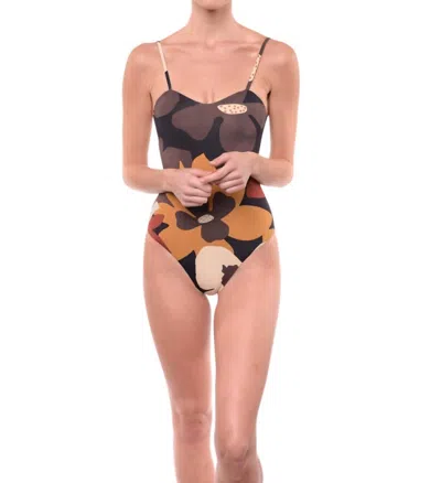 Sauipe Classic One-piece Swimsuit Princess Neckline In Black In Multi