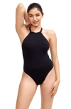 Sauipe Denise High Neck One Piece Swimsuit In Black