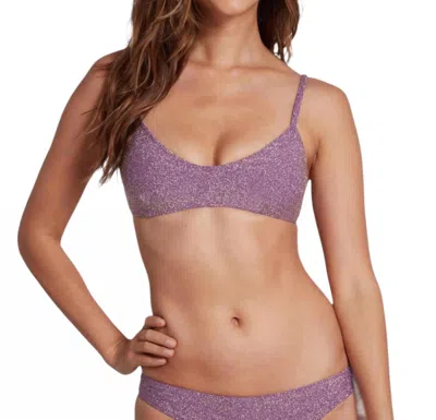 Sauipe Elise Bralette Bikini Top In Glittered Lurex In Lilac In Purple