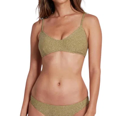 Sauipe Elise Bralette Bikini Top With Adjustable Straps Lurex In Green