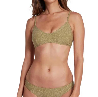 Sauipe Elise Bralette Bikini Top With Adjustable Straps Lurex In Green