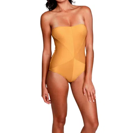 Sauipe Hannah Bandeau One Piece Swimsuit With Removable Straps In Gold
