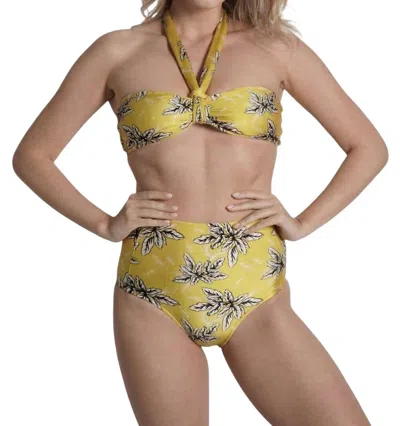 Sauipe High Waisted Bikini Bottom In Bianca In Gold