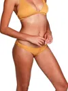 Sauipe Jenna Brief Bikini Bottom In Ribbed Gold In Multi