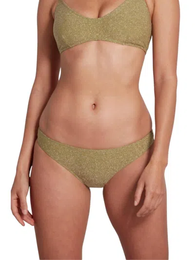 Sauipe Jenna Classic Brief Bikini Bottom Lurex In Green In Brown